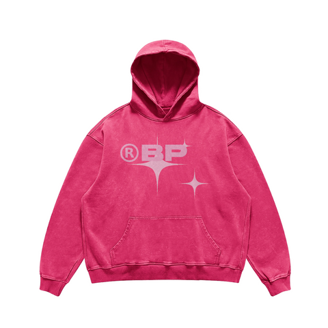 Y2K Foam Letter Print Hoodie Übergroßer rosa Pullover für Grunge Streetwear