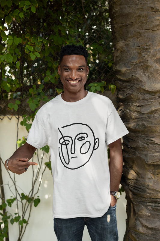 Minimalist Abstract Face Tshirt Men