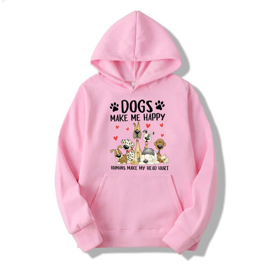 Dogs Make Me Happy People Make My Head Hurt Hoodies Funny Dog Lovers