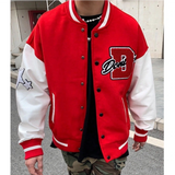 American Letter Towel Print Baseballjacke Herren