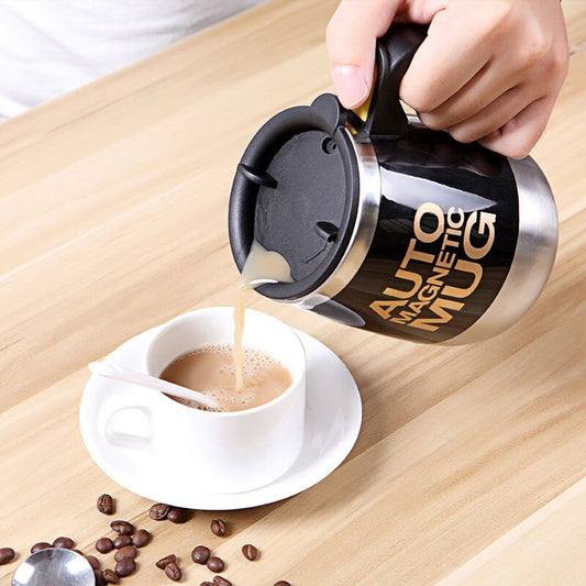 Magnetic Stirring Mug Smart Mixer Coffee Thermos Cup Stainless Steel