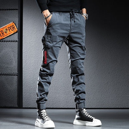 Men's Cotton Tactical Cargo Pants Streetwear Slim Fit Joggers