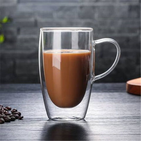 Mugs Transparent Double Wall Glass  Cups Heat Resistant Double Wall