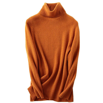 Merino Wool Turtleneck Women Sweater Autumn Winter Warm Soft Pullover Femme Cashmere - xinnzy