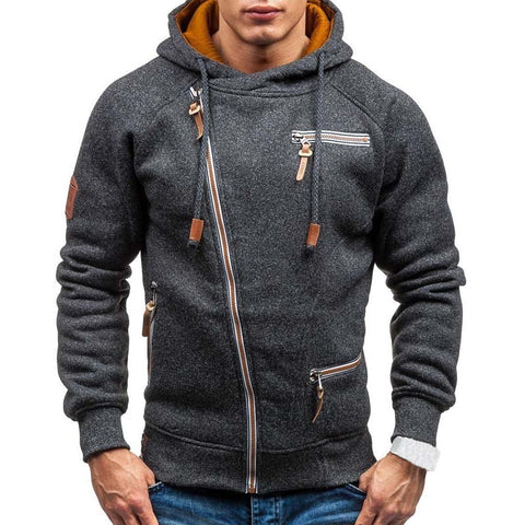 Herren-Kapuzenpullover, schmales Kapuzenpullover mit Reißverschluss