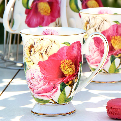 Elegante Kaffeetasse aus elfenbeinfarbenem Porzellan, Luxus-Keramikbecher