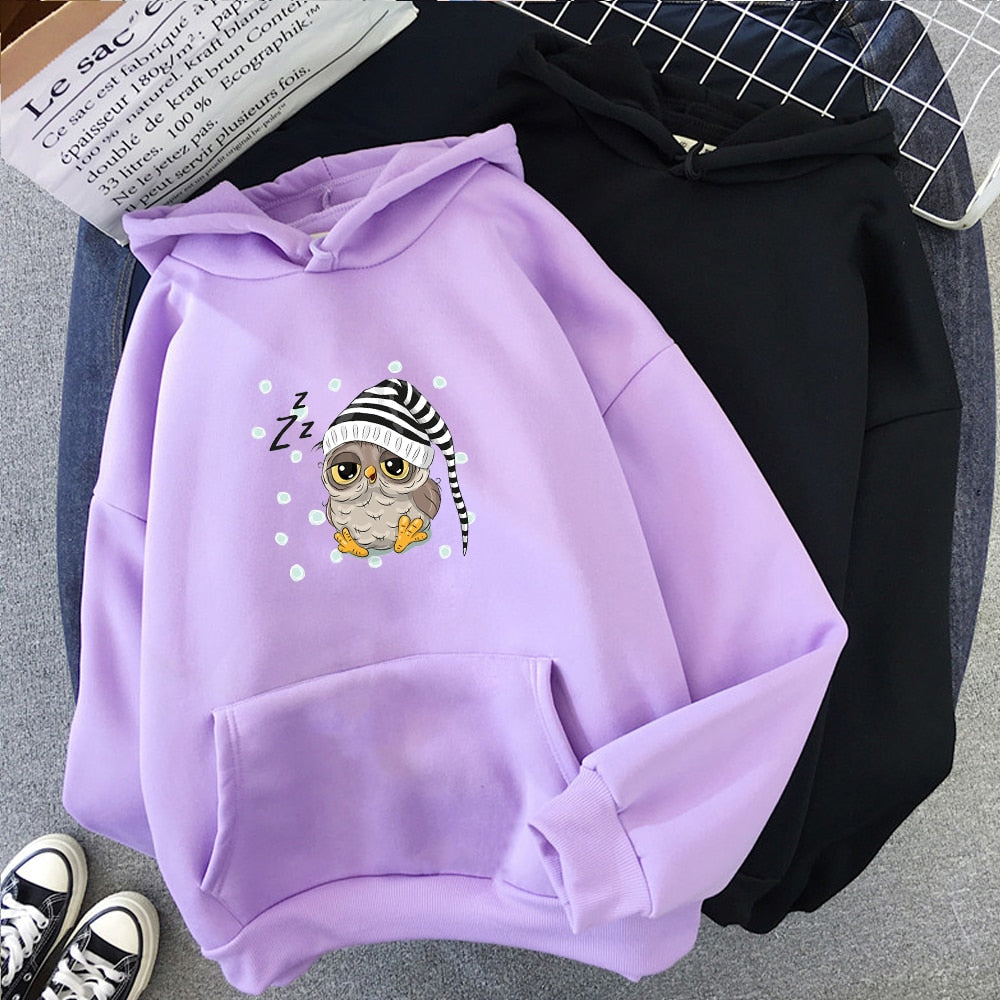 New Women's Owl Hoodie Embrace Winter in Style with This Cozy and Trendy Streetwear Pullover