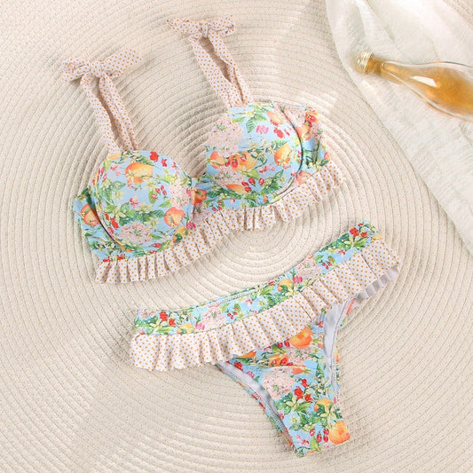 Bikini Floral Badeanzug Frauen Badeanzüge Bikini Set Print Bademode Weiblich