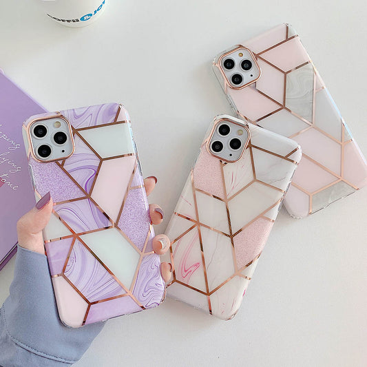 Geometric Marble Texture Phone Case For iPhone Cases Soft