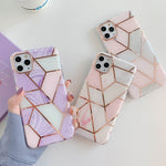 Geometric Marble Texture Phone Case For iPhone Cases Soft