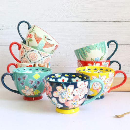 Mug With Handle Breakfast Oatmeal Milk Coffee Cup