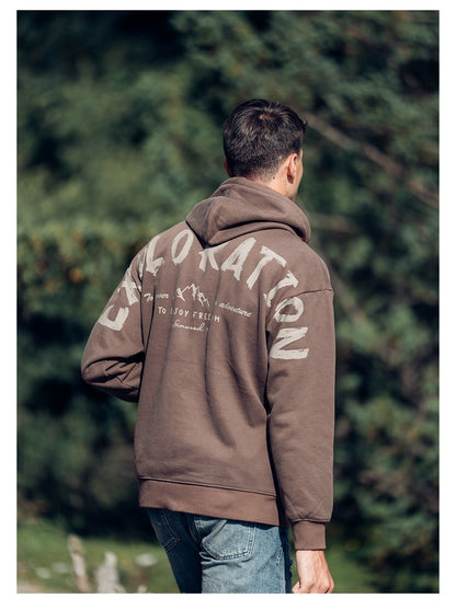 Neue, schwere Oversize-Hoodies für Frühling und Winter, modischer Buchstabendruck mit karbonisierter, kompakter Drehung für gemütliche Sweatshirt-Looks