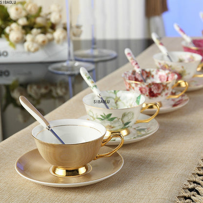 Coffee Cup Saucer Spoon Set Ceramic Mug Tea Cup Cafe