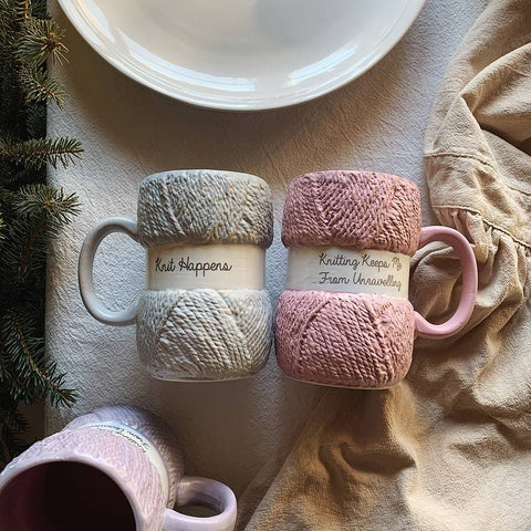Mugs with Handle Colorful Wool Ceramics Cup