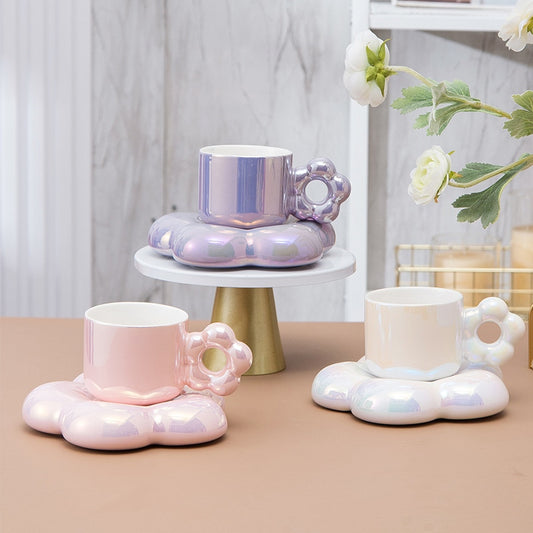 Mugs and saucers set girls high-value cherry blossom cups are luxurious