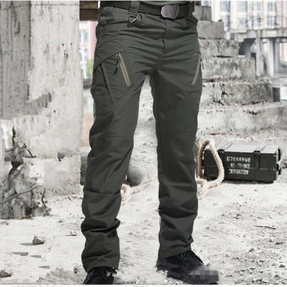 Mens Pants Elastic Multiple Pocket Military Waterproof