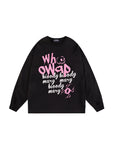 Chic Foam Letter Print Sweatshirt Embrace Casual Fashion with Style