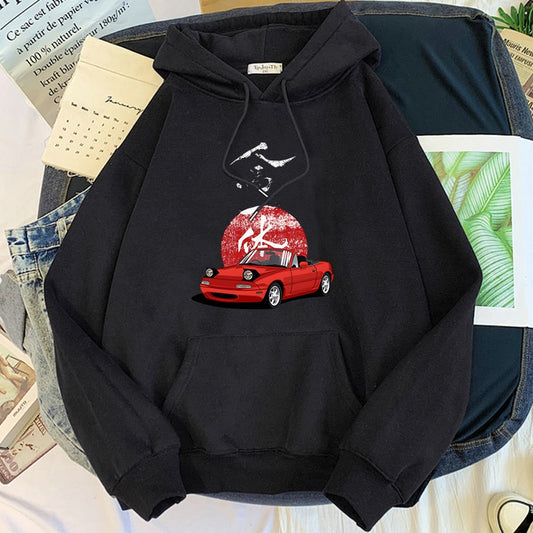 Mens Hoodie Jdm Drift Red Car Fashion Tops Harajuku