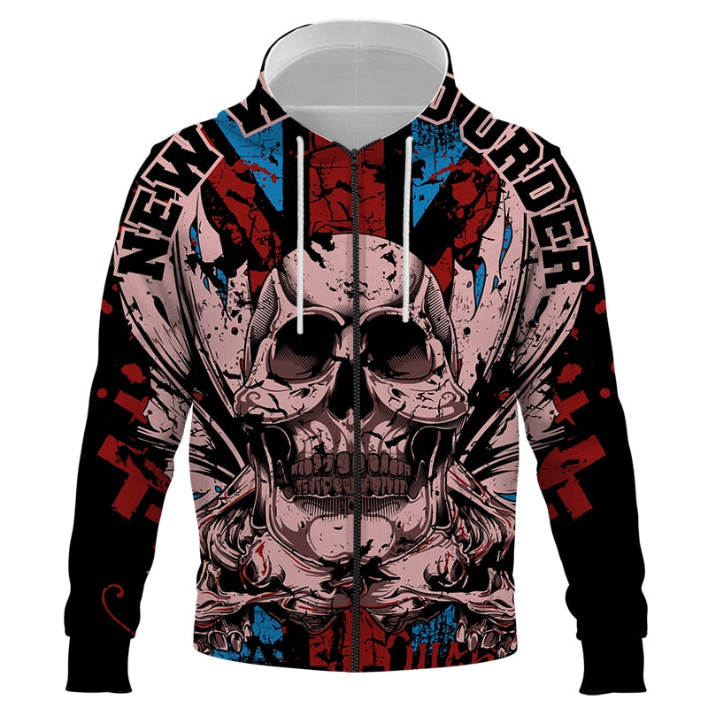 Neue Terror Skull 3D-Druck Hoodies Hip Hop Harajuku Mode für Männer