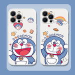 Doraemon Soft Phone Case for iPhone Liquid Silicone Cover Fundas