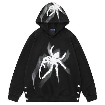 Y2k Men's Oversized Hoodie Hip Hop Style Spider Design