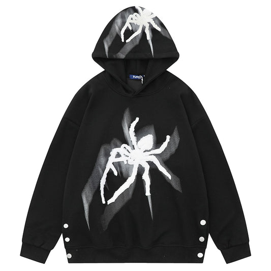 Y2k Men's Oversized Hoodie Hip Hop Style Spider Design