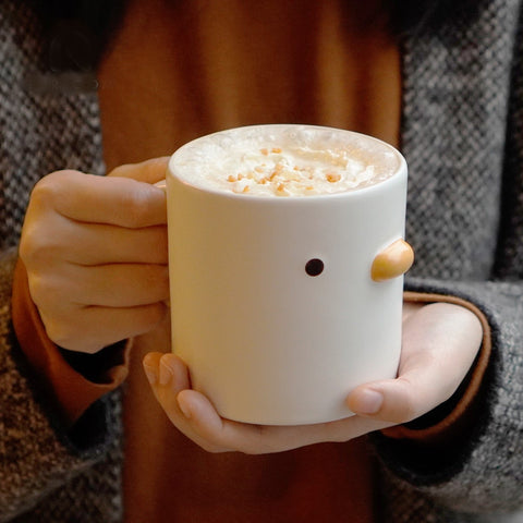 Becher Keramik-Küken-Kaffeetasse, sichere Keramik-Milchbecher, Saft-Handgriff