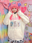Hoodies Women Kpop Oversized Sweatshirts Cute Cartoon Casual Tops Coat