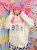Hoodies Women Kpop Oversized Sweatshirts Cute Cartoon Casual Tops Coat