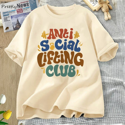 Women's Streetwear T-shirt with Anti Social Lifting Club