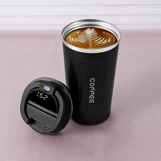 Mug Portable Coffee Cup Digital Display Stainless Steel Thermal