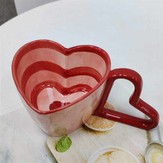 Coffee Cup Heart Mug Creative Heart Cup Ceramic Milk Cup Coffee Cups