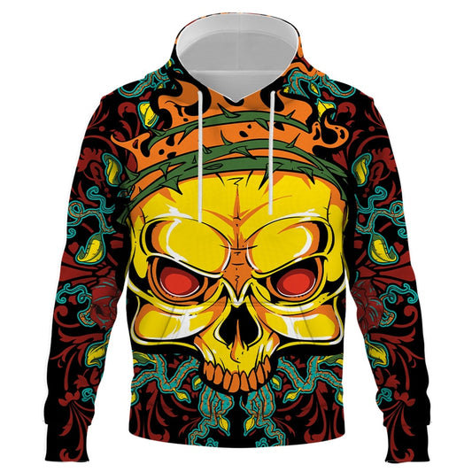 Terror Skull 3D-gedruckter Hoodie: Street Fashion Casual Trend für Männer