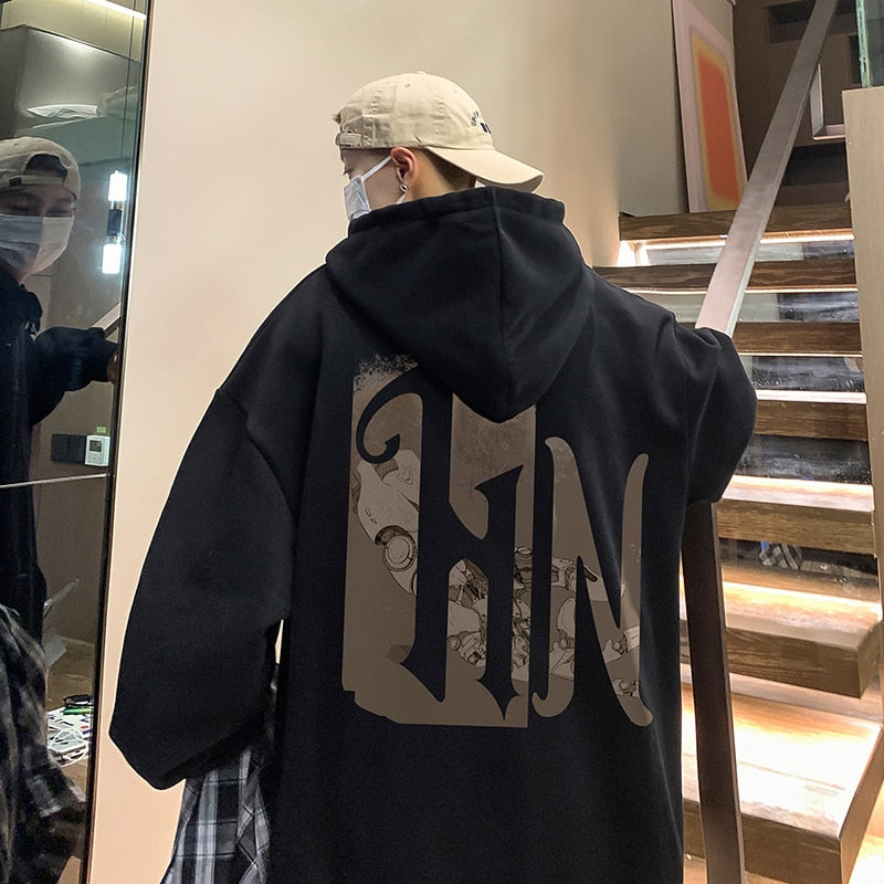 Mens Sweatshierts Streetwear Harajuku Fashion Casual Oversized