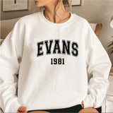 Chris Evans 1981 Graphic Long Sleeve Pullovers for Women