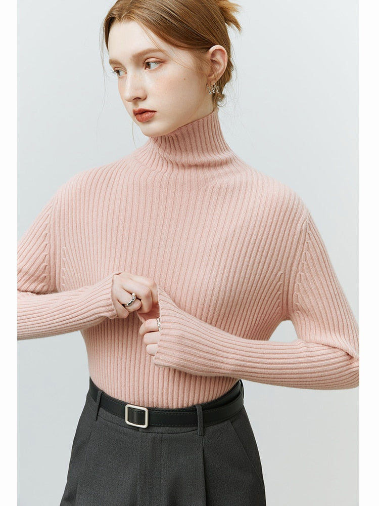 Sweater Women Autumn Winter Pullover Slim Fit Solid Casual Wool Sweaters