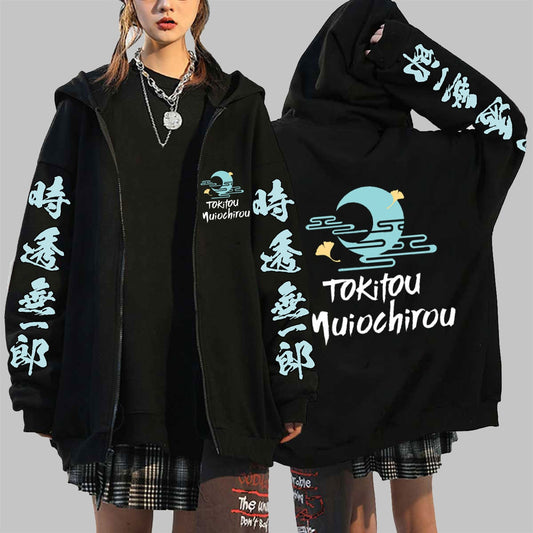 Anime Demon Slayer Tokito Muichiro Hoodies Übergroße Langarmpullover