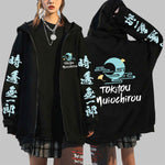 Anime Demon Slayer Tokito Muichiro Hoodies Oversized Long Sleeve Pullovers