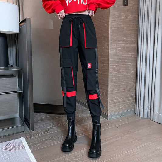 High Waist Cargo Pants for Women with Big Pockets and Hip Hop Flair