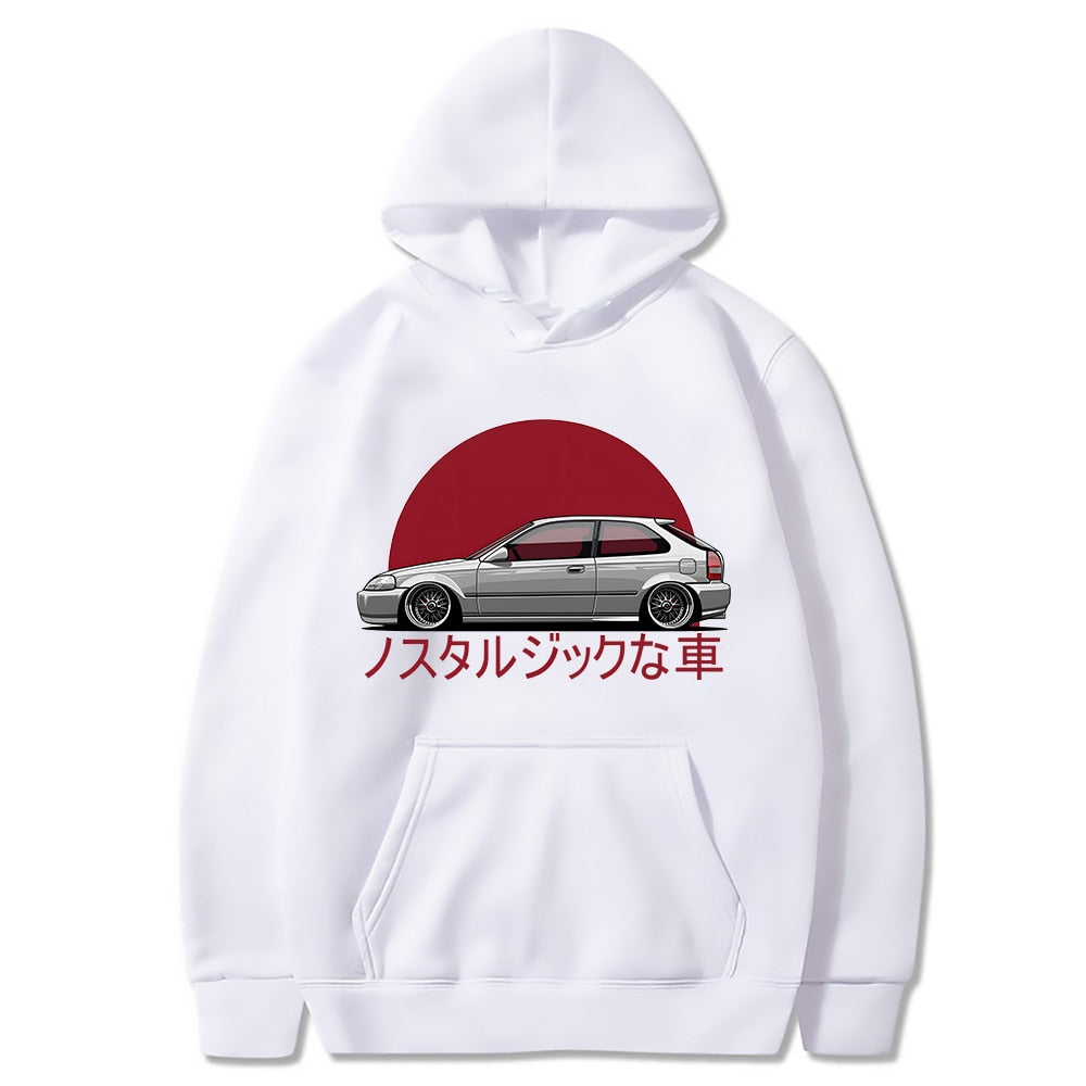 Men Hoodie Car Jdm Japanese Streetwear Pullover