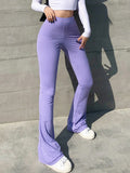 Damenhose Y2k Bottom Flare Strumpfhose Ästhetische Mode Streetwear