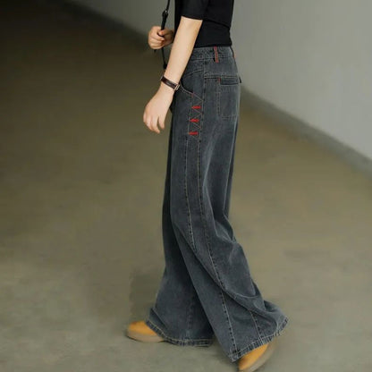 Jeans Woman High Waisted Trousers Flared Pant Korean Fashion