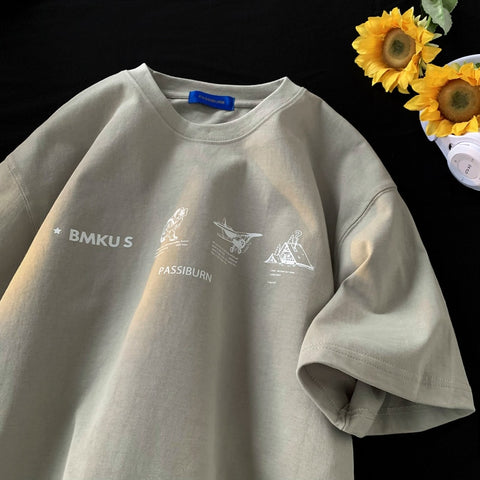 Trendige Sommeroberteile für Herren Privathinker Vintage Camping Print T-Shirt Paar Kurzarm Lässige Luxus-T-Shirts