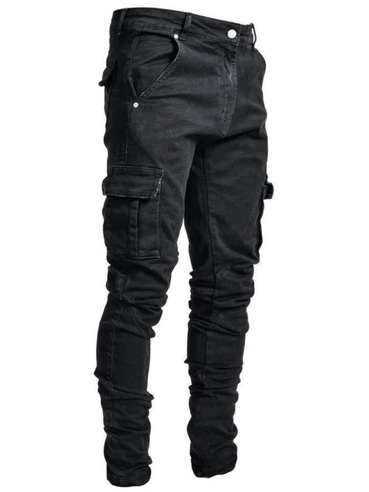 Jeans Men Slim Fit Denim High Quality Sweatpants Hip hop Trousers Jogger Pencil Pants - xinnzy