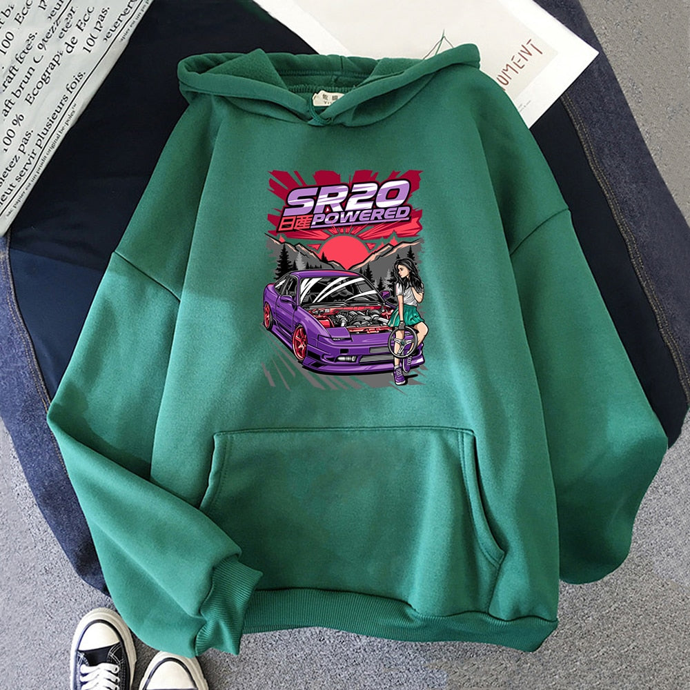 Männer Hoodies JDM Auto gedruckt Harajuku Pullover