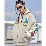 Korean Version Loose Embroidery Harajuku Style Hoodie Women