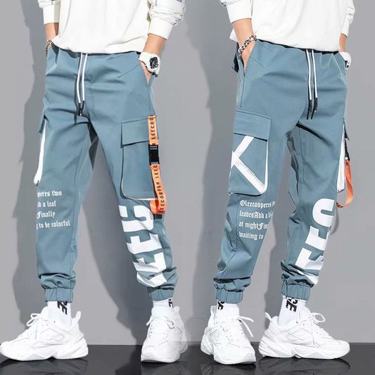 Hip Hop Cargo Pants Harem Men Streetwear Cotton Fashion Harajuku