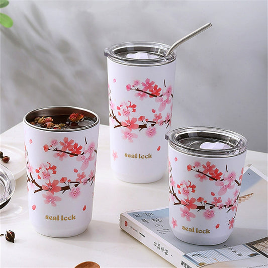 Stainless Steel Thermal Mug with Lid Double Wall Coffee Leak-Proof