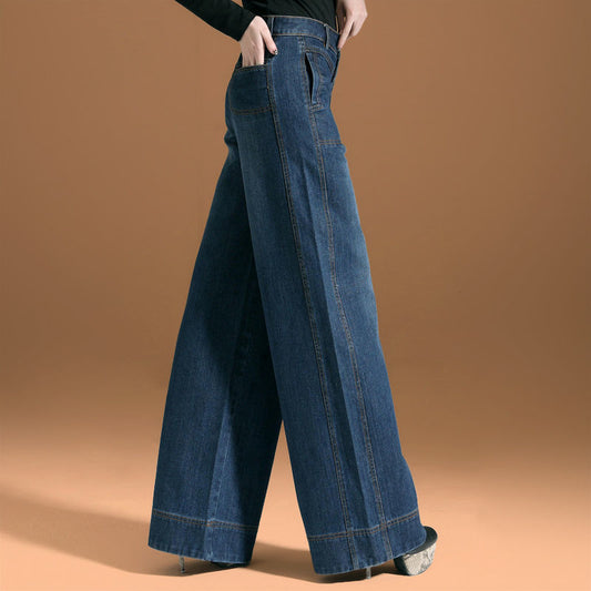 Jeans High Waist Large Femme Pants for Women's Trousers Jean Oversize