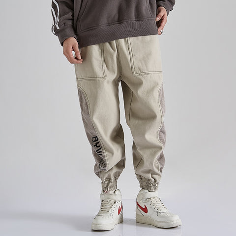 Corduroy  Patchwork Casual Cargo Pants Hip Hop  Men Streetwear Harajuku Fashion Sweatpants